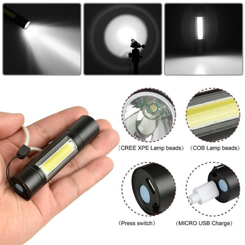 LED USB Rechargeable Flash Light Torch